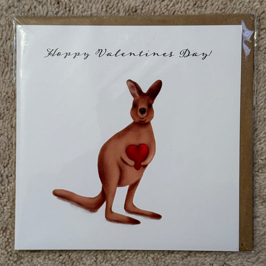 Kangaroo Valentines Day Greeting Card - OLD CARD STOCK SALE