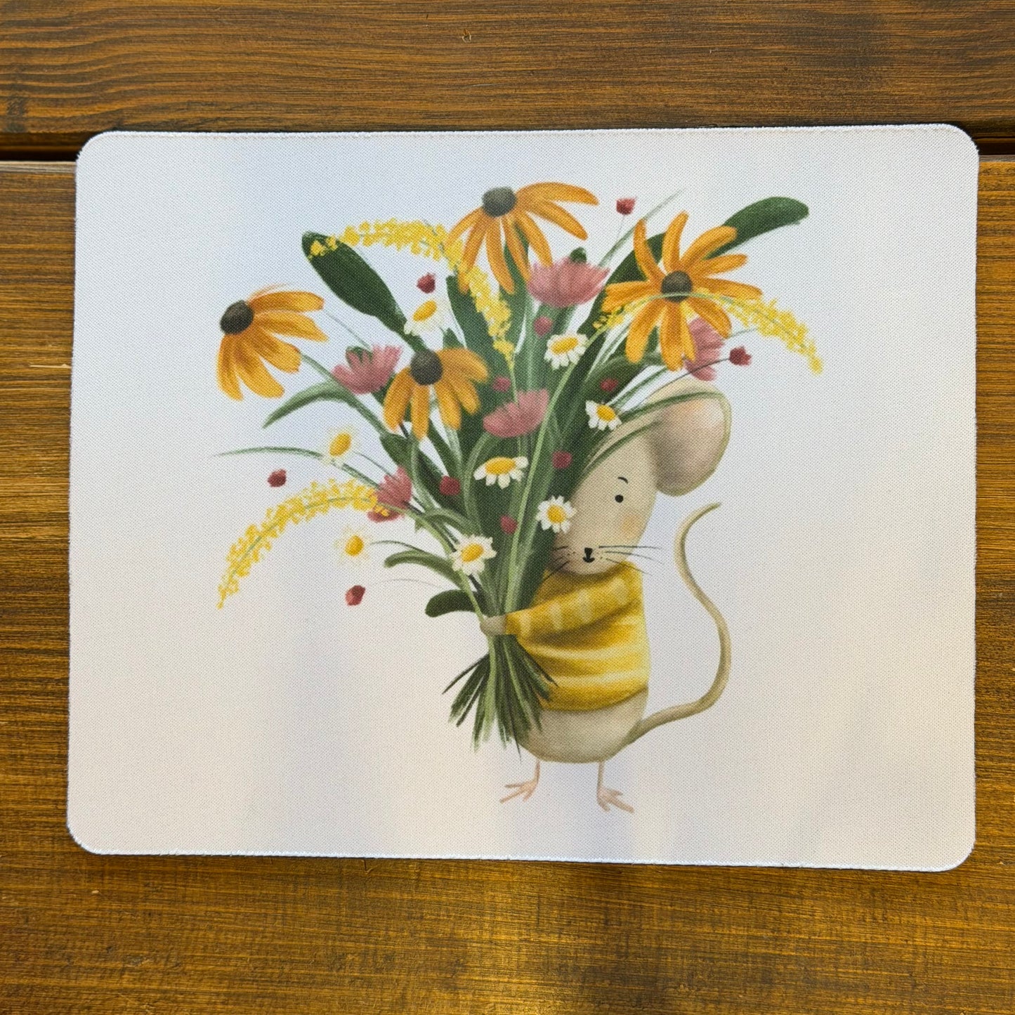 Mouse & Flowers design mouse pad for the office, mouse mat (small) - END OF LINES SALE