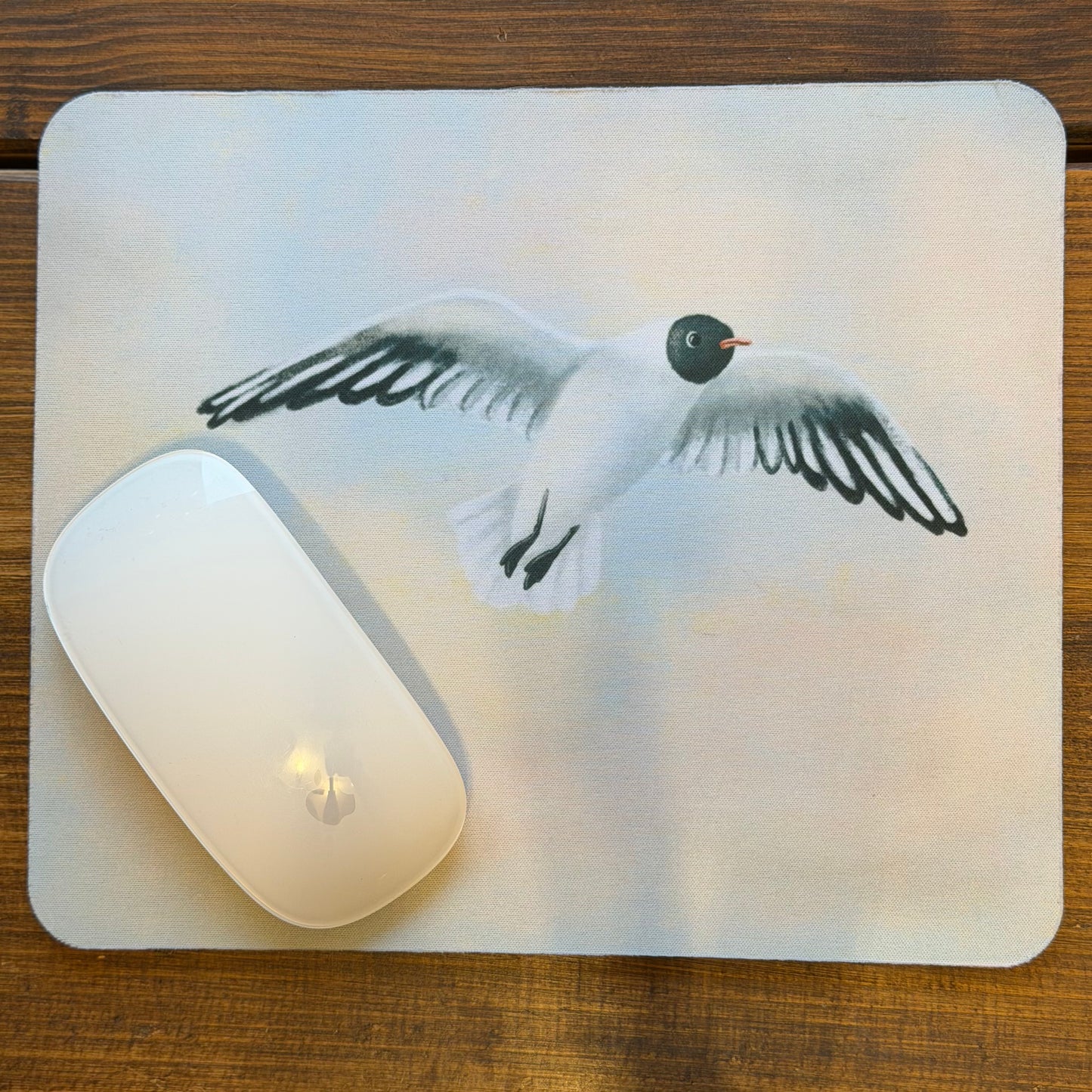Black headed gull design mouse pad for the office, mouse mat - END OF LINES SALE