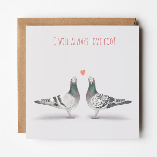 I Will Always Love Coo! Pigeons Greeting Card