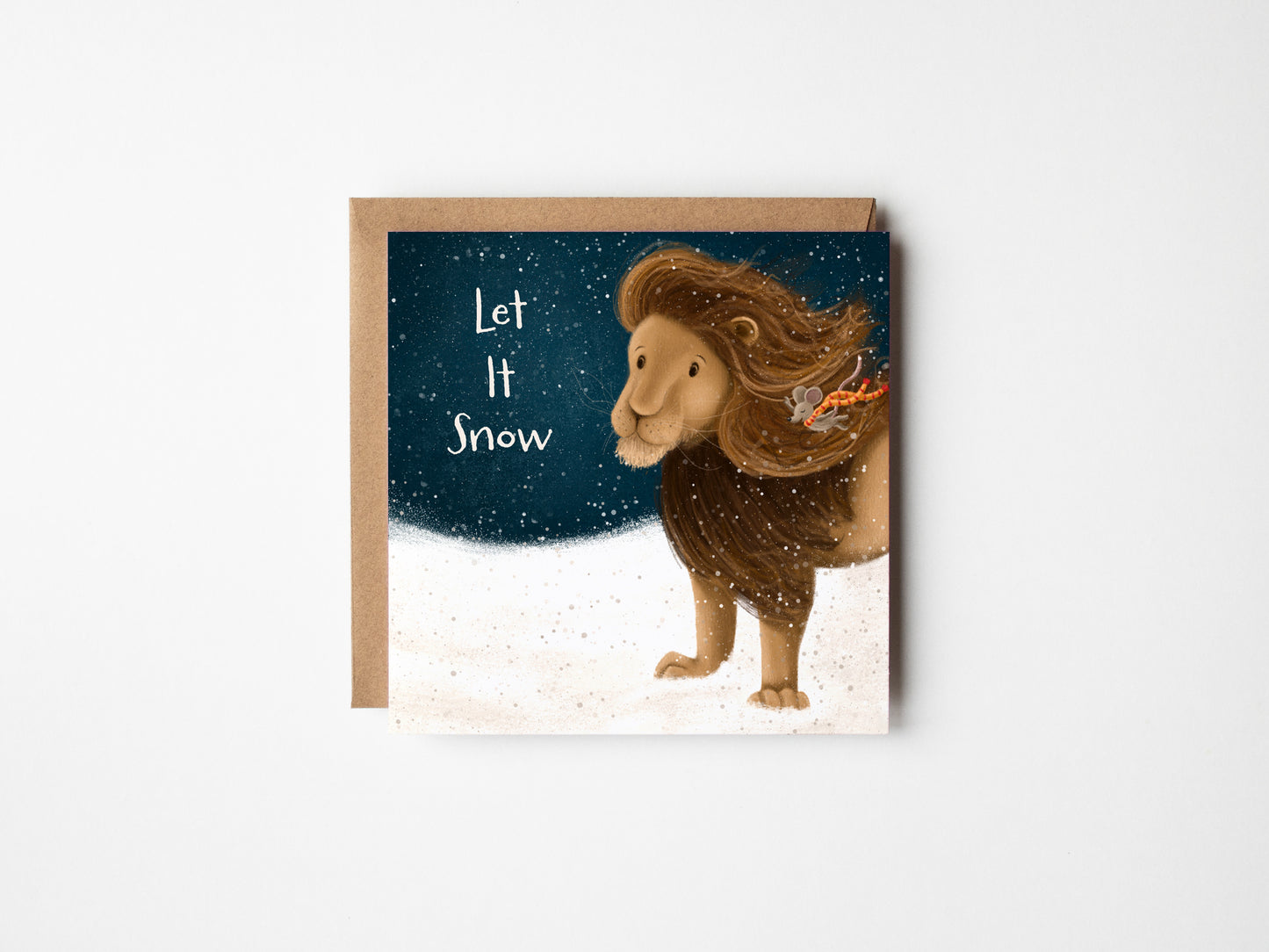 Let it Snow Lion & Mouse Christmas Card
