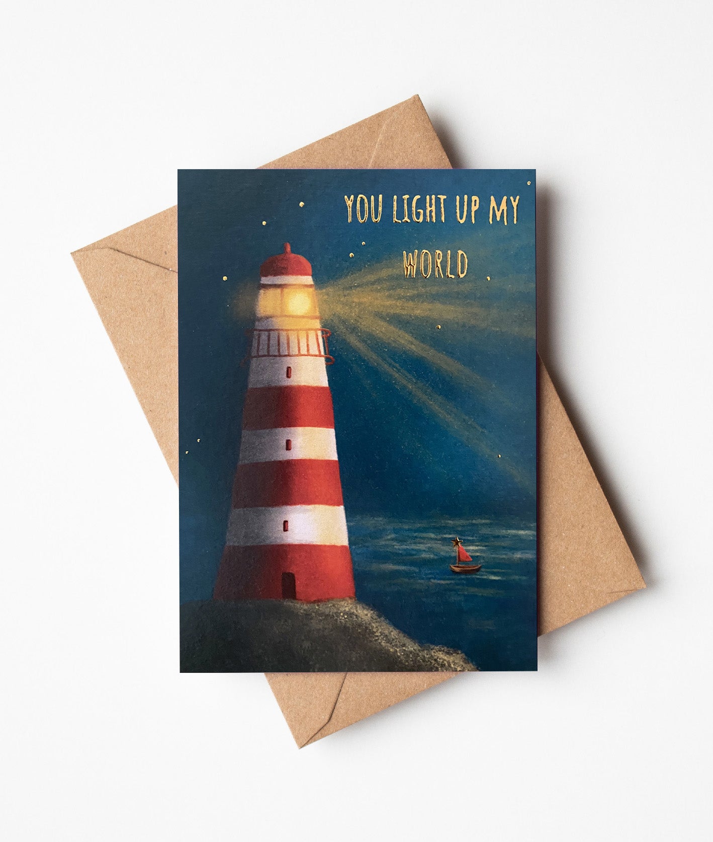 You light up my world love card