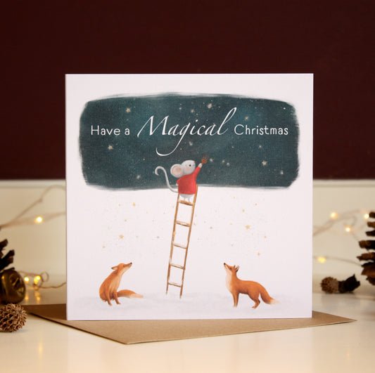 'Have a Magical Christmas' Mouse & Foxes Christmas Card