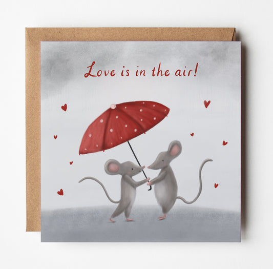 Love is in the Air Mice Greeting Card
