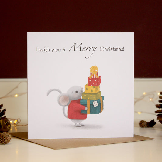 'I Wish you a Merry Christmas' Mouse Christmas Card