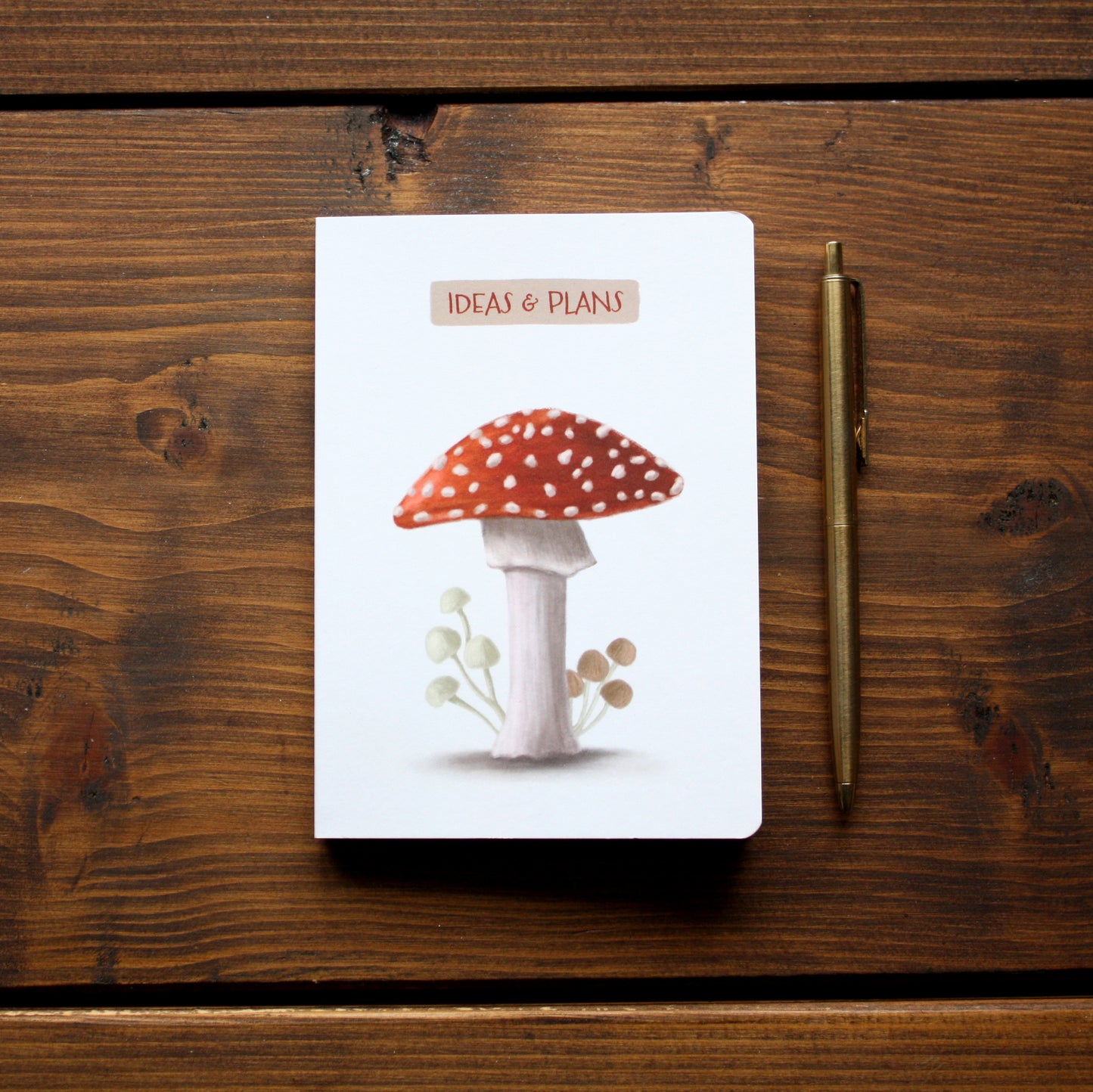 Luxury A6 Lined Mushroom Design Notebook