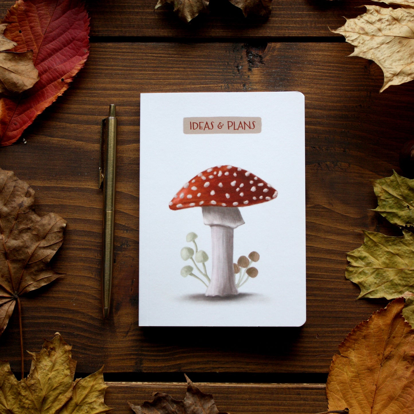 Luxury A6 Lined Mushroom Design Notebook