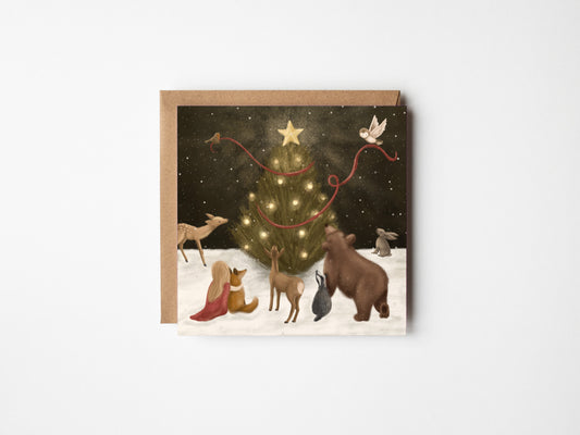 All Round the Tree Christmas Card