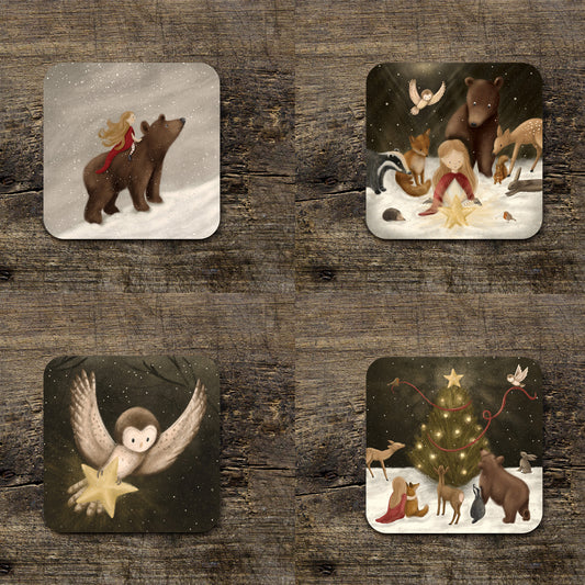 Night Before Christmas Gloss Christmas Coasters (set of four)