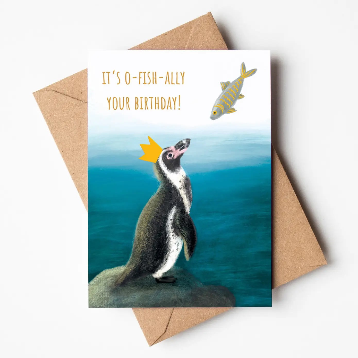 It's O-fish-ally Your Birthday Penguin Greeting Card  - SECONDS STOCK SALE