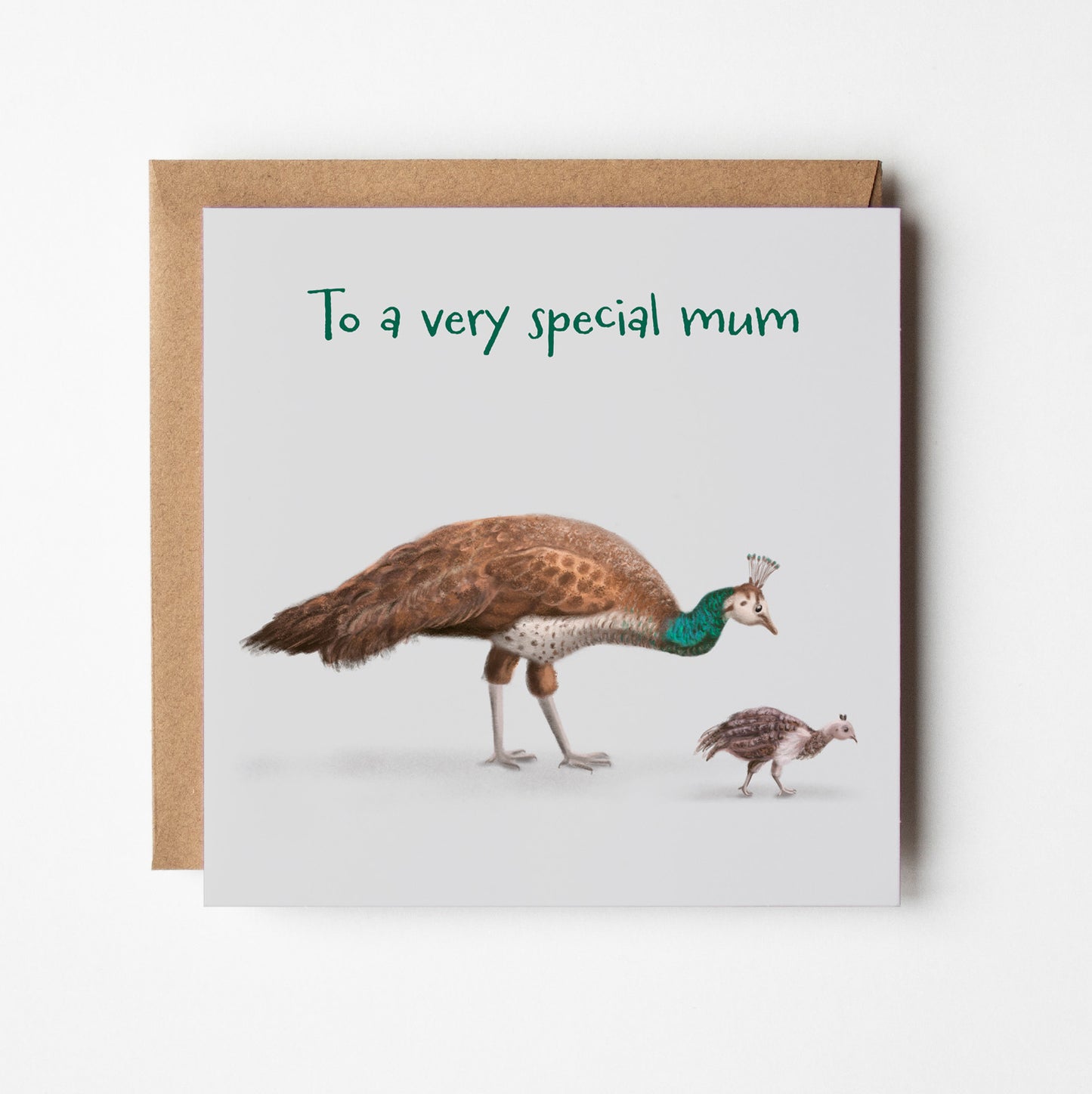 To a Very Special Mum Illustrated Peacocks Greeting Card