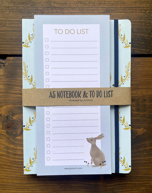 A5 Rabbit Notebook & To Do List Bundle