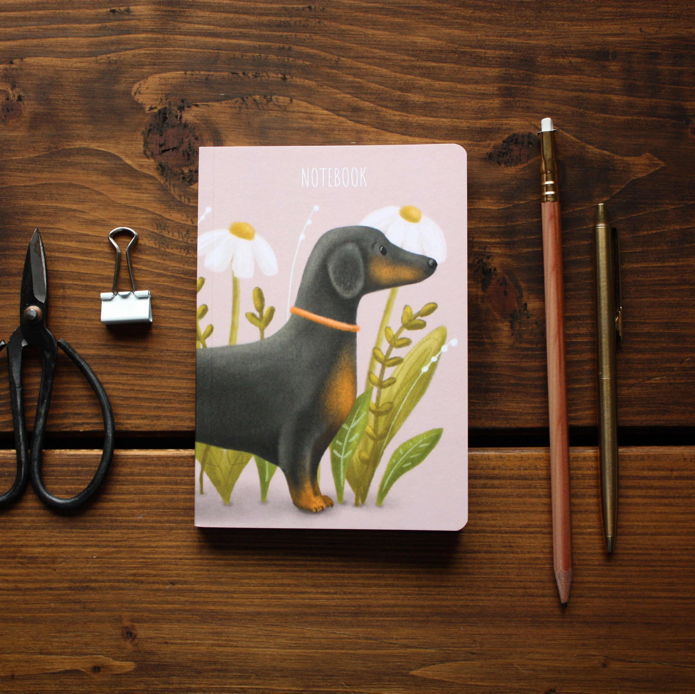 Luxury A6 Lined Dachshund 'Sausage' Dog Notebook – Jo Couch Illustration