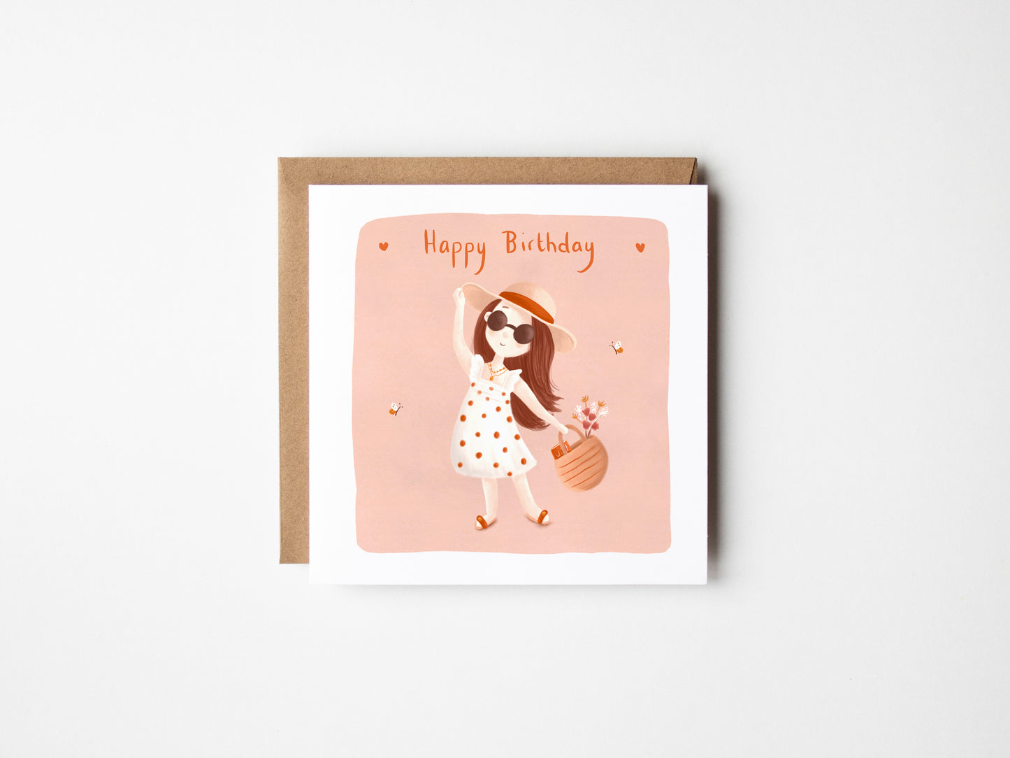Sunhat Girl Birthday Card