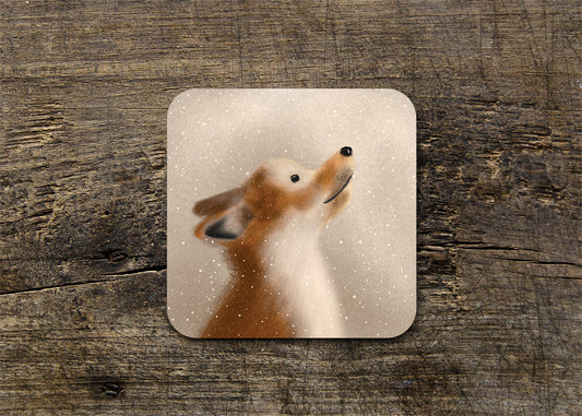 Wildlife Fox Illustrated Gloss Coasters (single)  - END OF LINE SALE