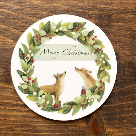Christmas Wreath Coasters (single) - END OF LINE SALE