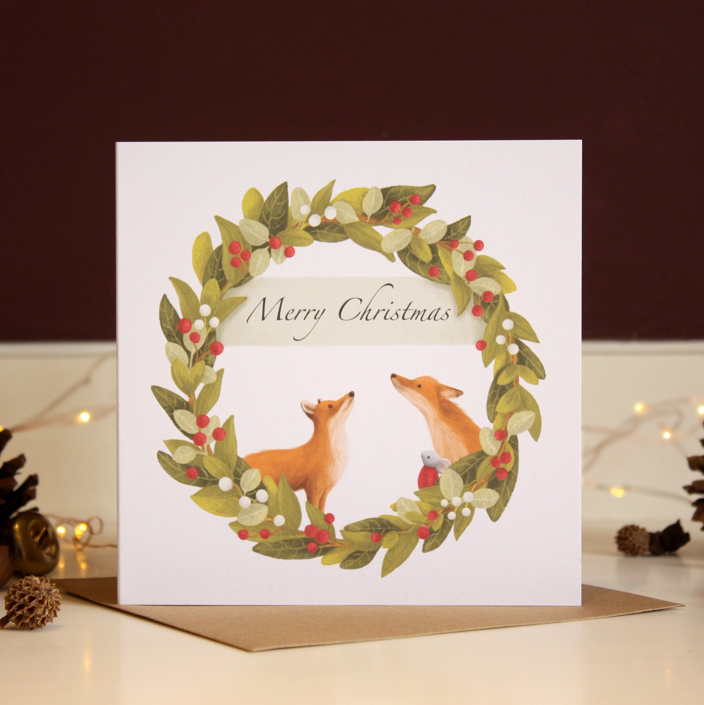 Set of Four Mouse & Foxes Christmas Cards