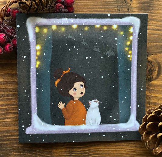 'I Saw Father Christmas' Illustrated Christmas Card