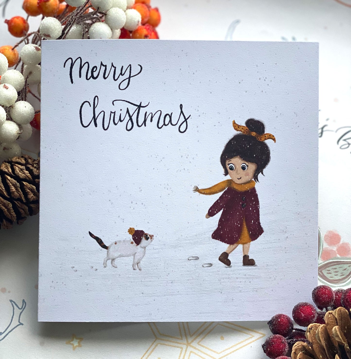 Winter Walk Illustrated Christmas Card