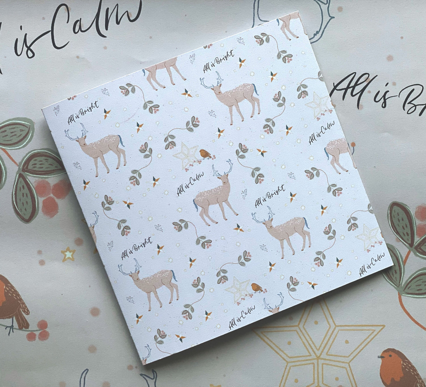 All is Calm, All is Bright Illustrated Christmas Card