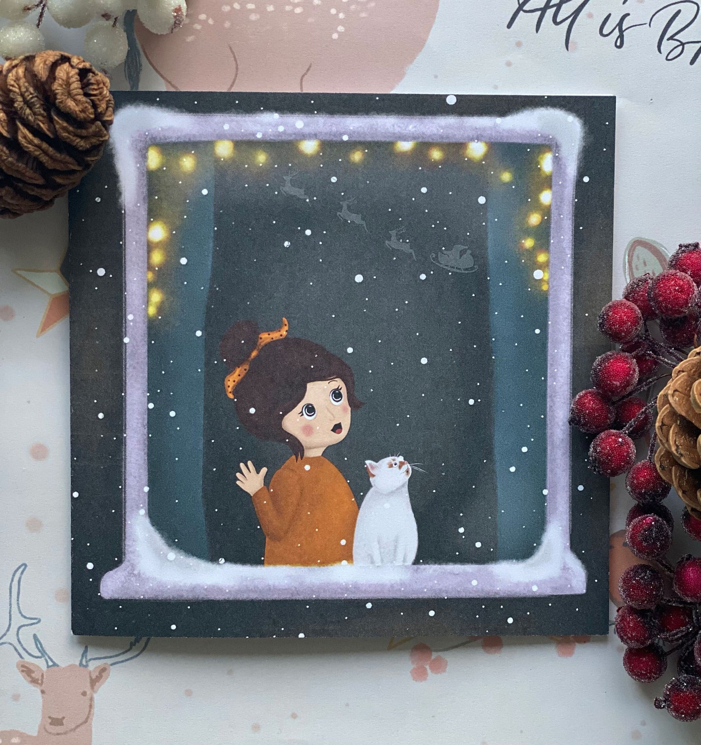 'I Saw Father Christmas' Illustrated Christmas Card