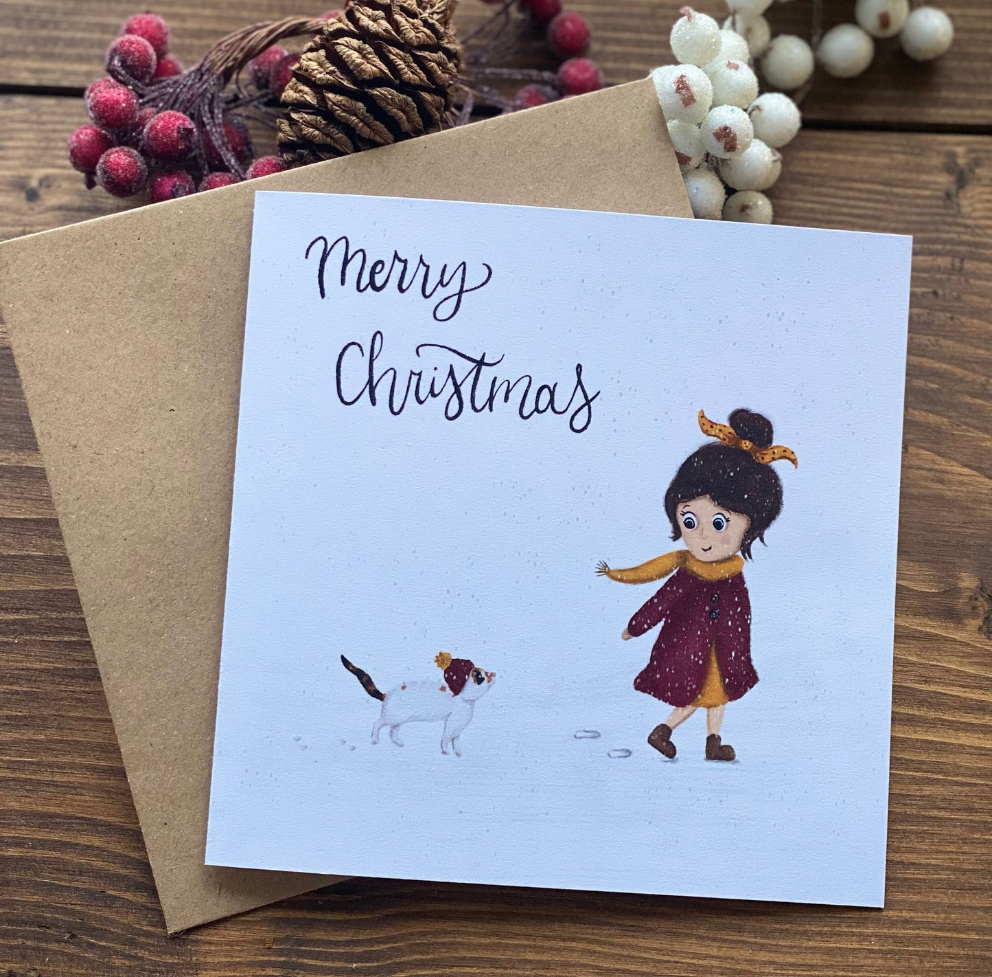 Winter Walk Illustrated Christmas Card