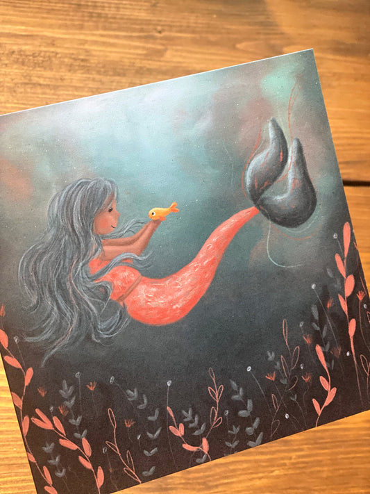 Mermaid Greetings Card - OLD CARD STOCK SALE