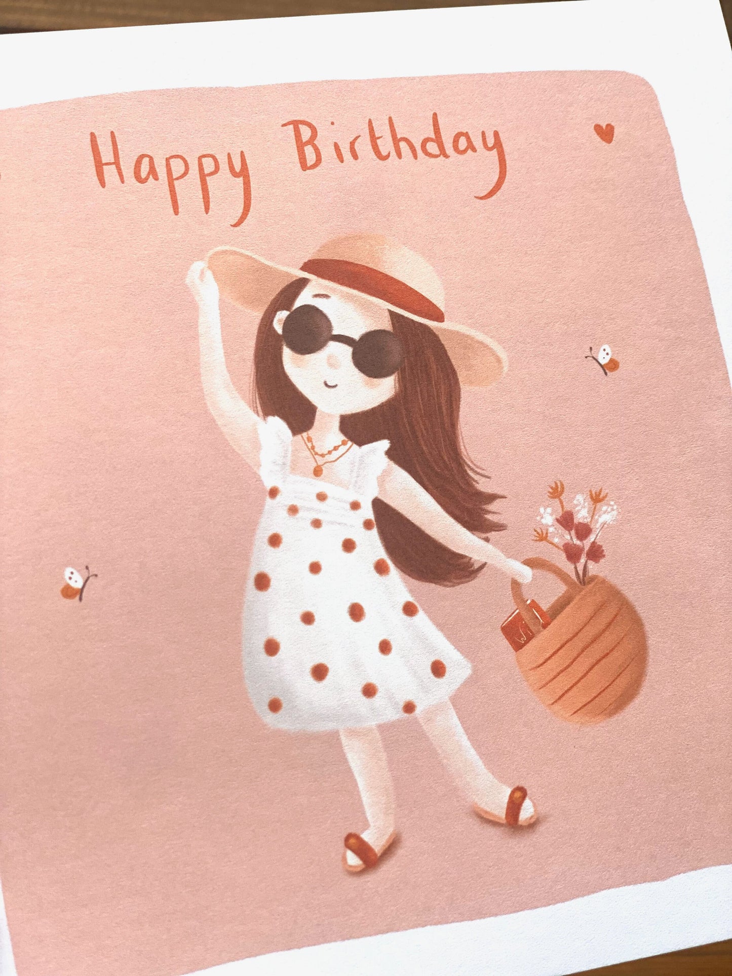 Sunhat Girl Birthday Card