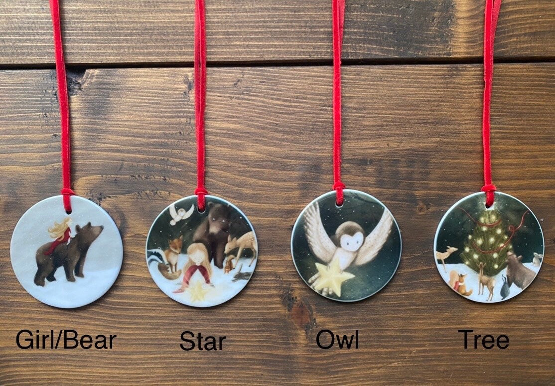 Night Before Christmas Ceramic Hanging decorations (full set, set of 2 or single ornament)