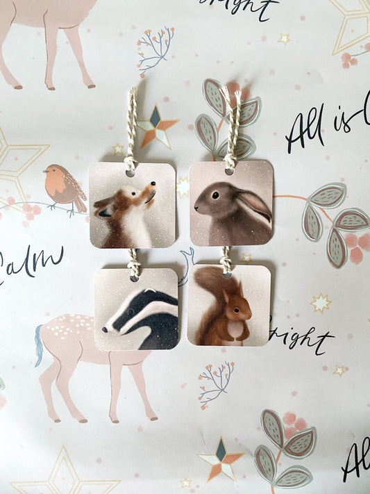 Woodland Animal Gift Tags (pack of four)