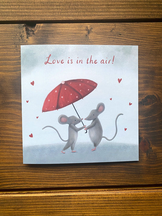 Love is in the Air Mice Greeting Card