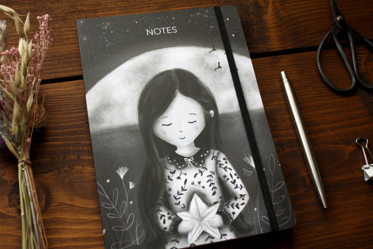 Luxury A5 Lined Girl & Star Notebook