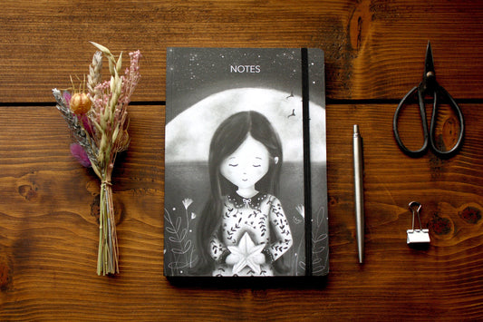 Luxury A5 Lined Girl & Star Notebook