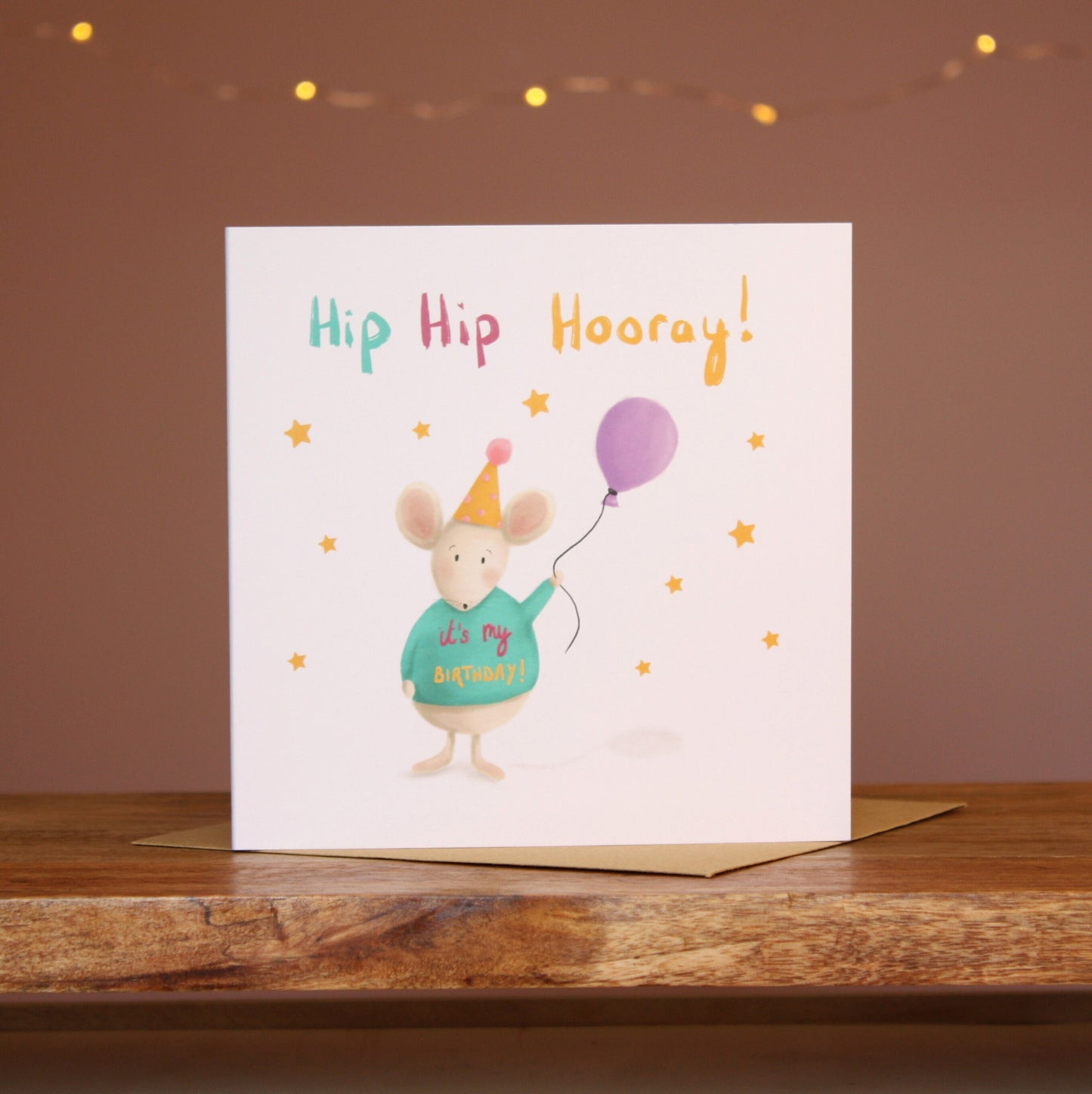 Hip Hip Hooray Mouse Birthday Card