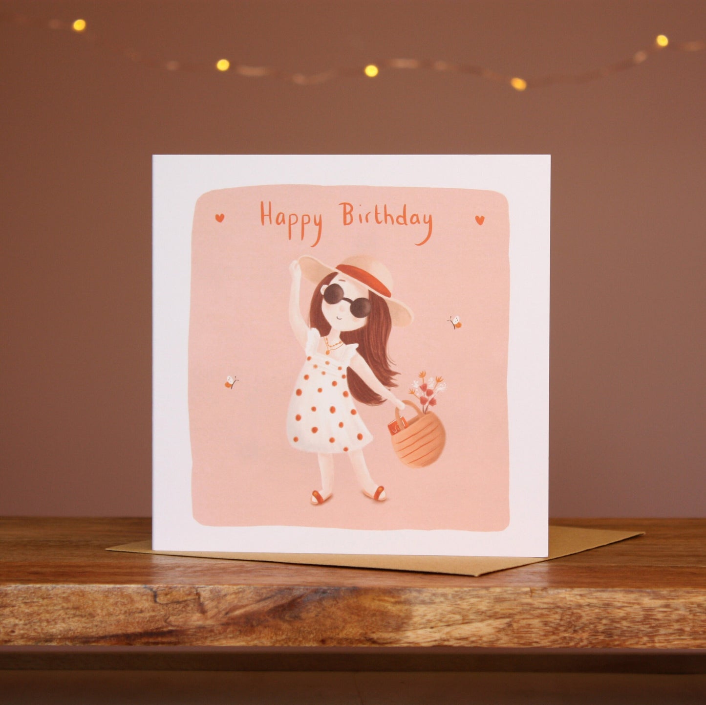 Sunhat Girl Birthday Card