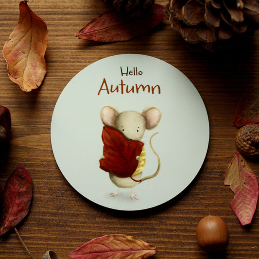 Mouse Illustrated Gloss Coaster (Single)