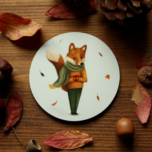 Fox Illustrated Gloss Coaster (Single)