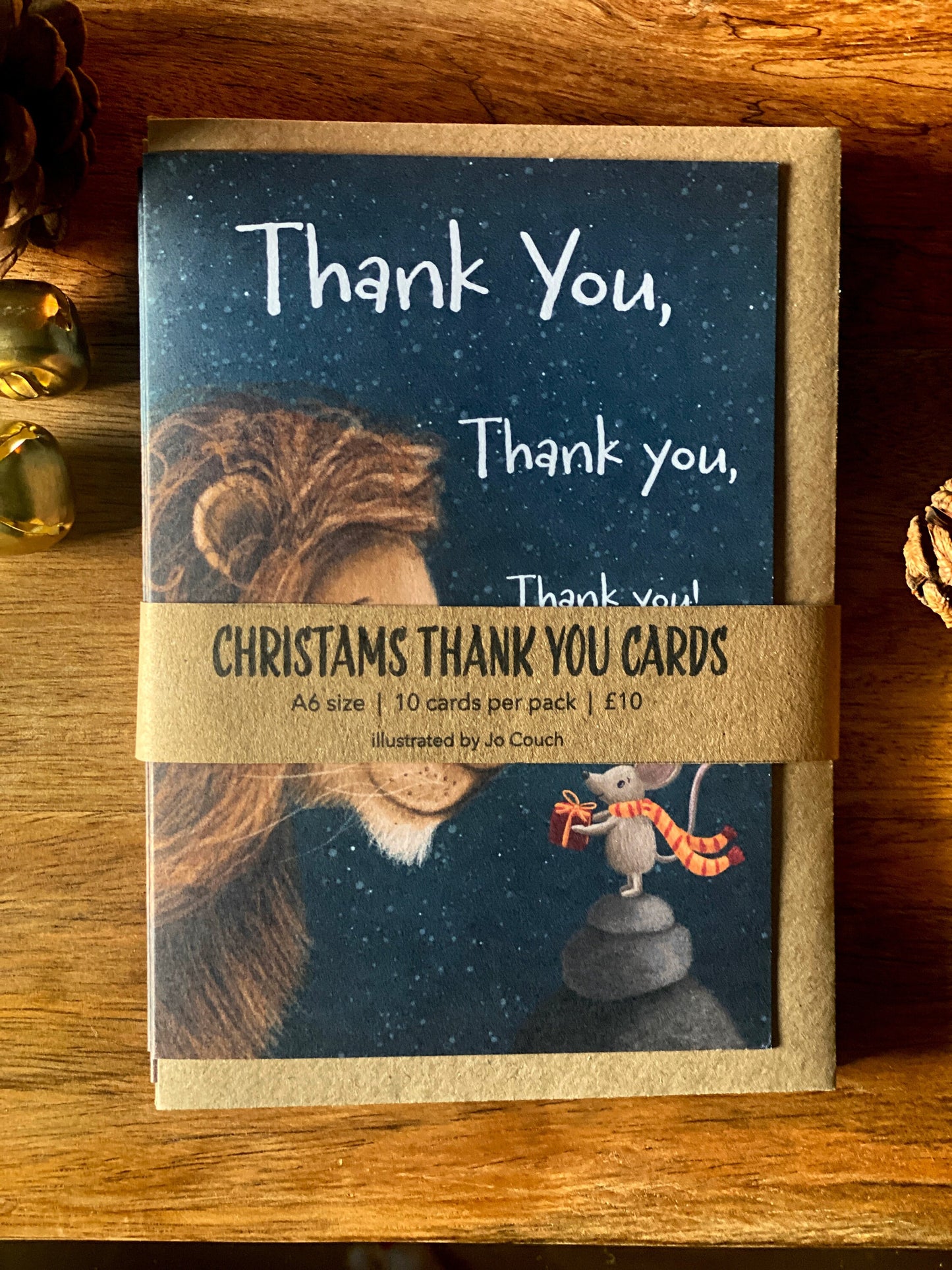 Lion & Mouse Thank you Christmas Card Bundle (Pack of 10 - A6 Cards)