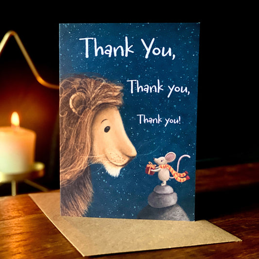 Lion & Mouse Thank you Christmas Card Bundle (Pack of 10 - A6 Cards)