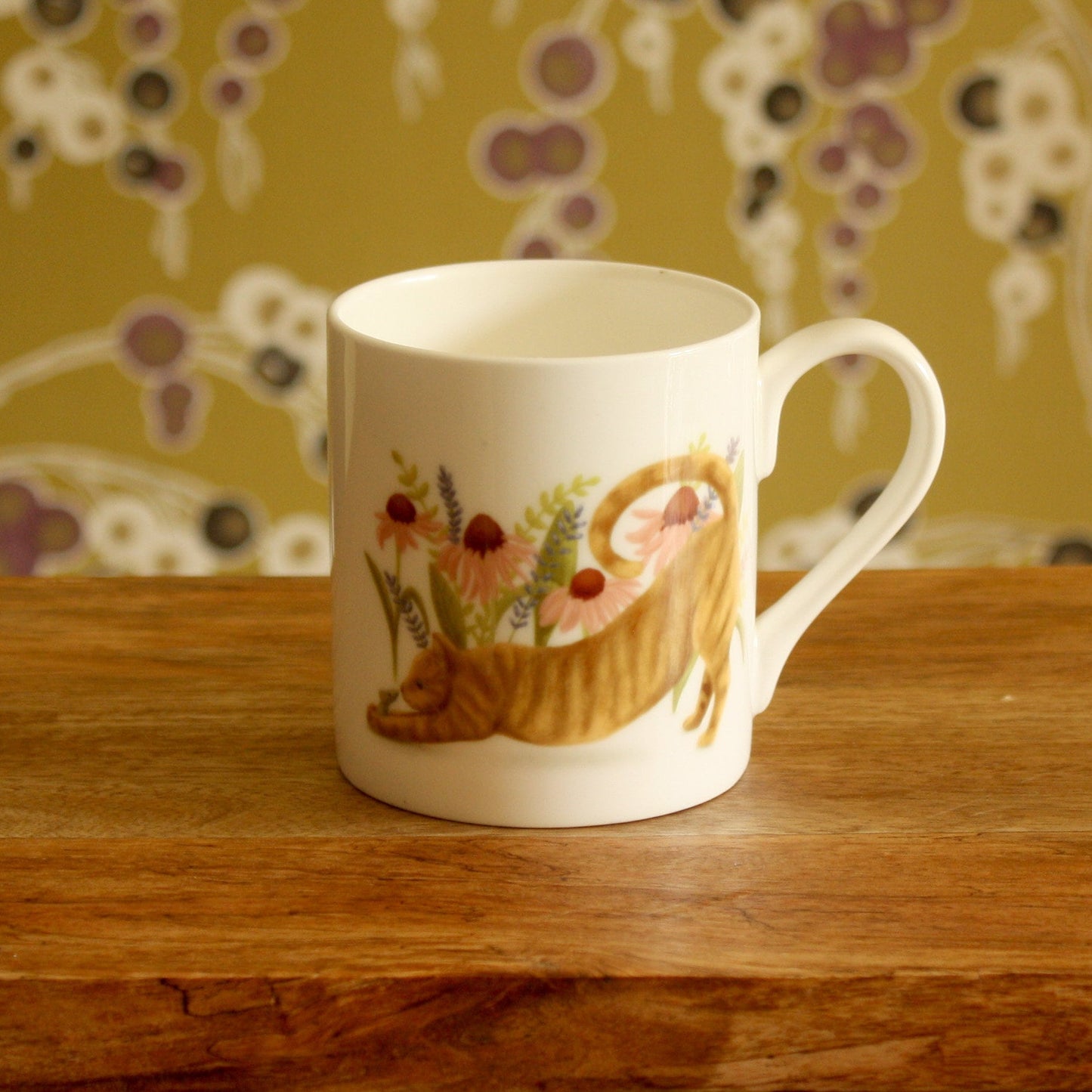 Ginger cat mug, bone china mug (double sided) - END OF LINE DESIGN