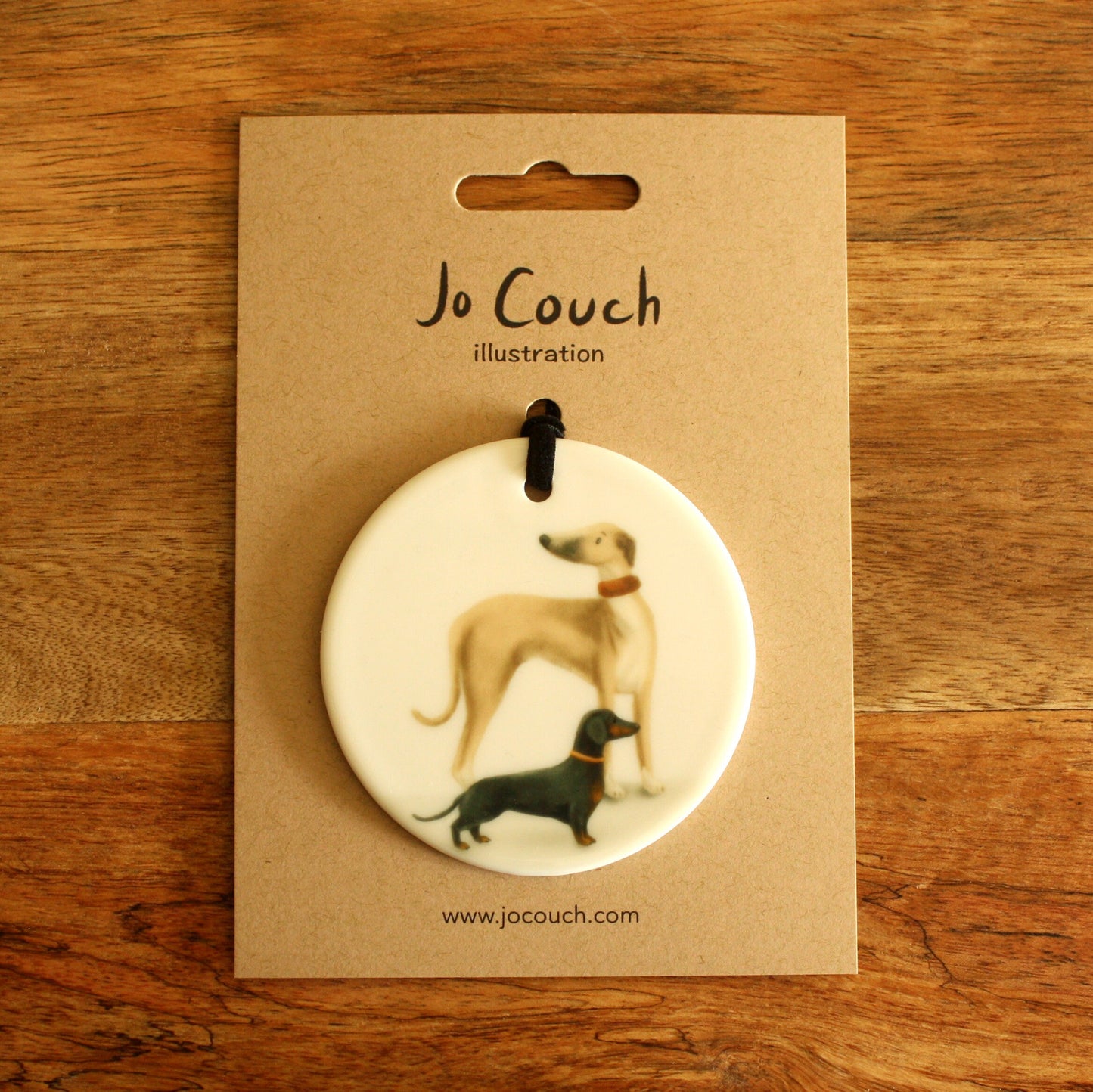 Whippet & Sausage dog ceramic ornament - END OF LINE SALE
