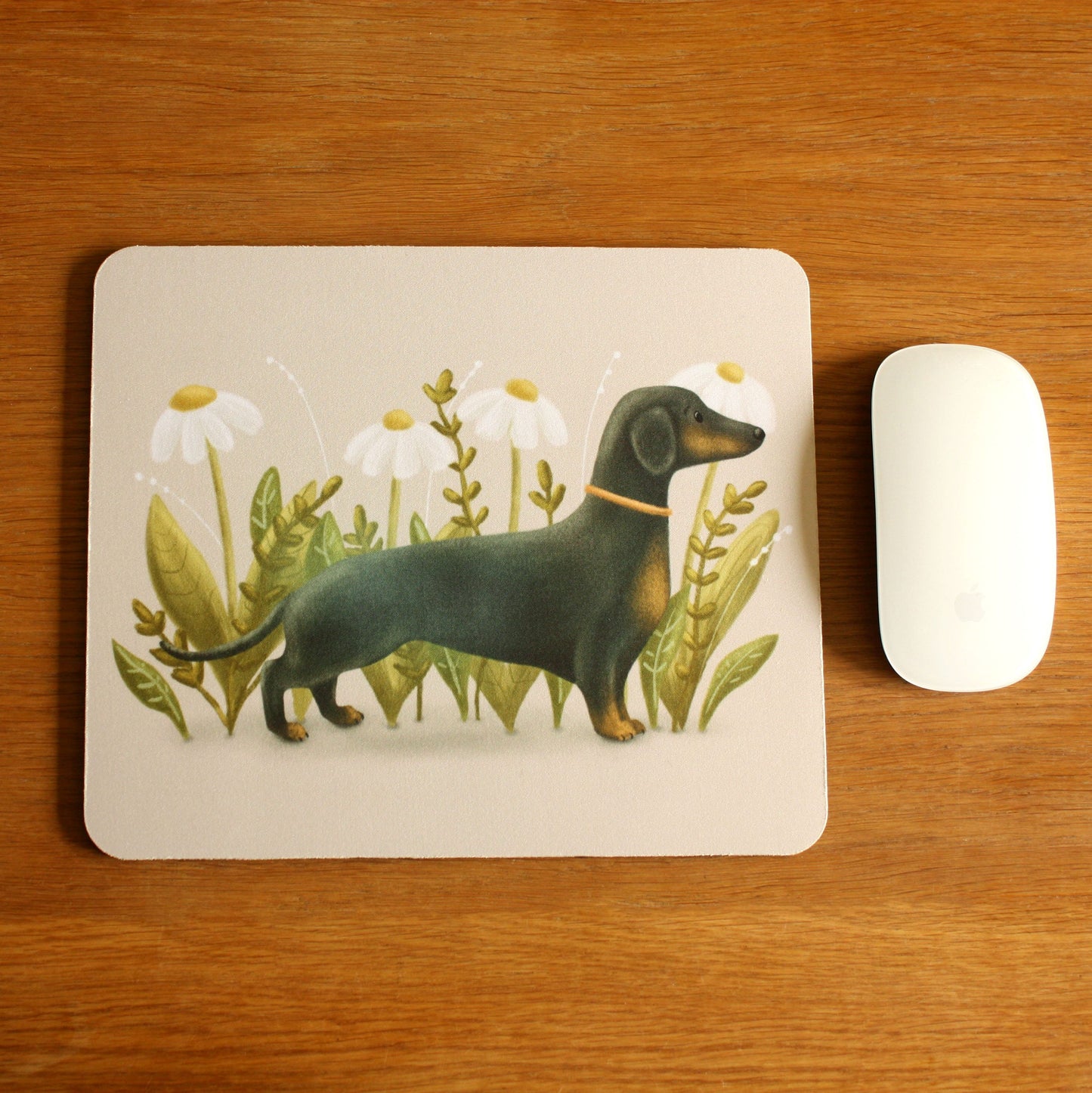 Sausage Dog design mouse pad for the office, Daschund dog, mouse mat, mousepad, home office, desk accessories