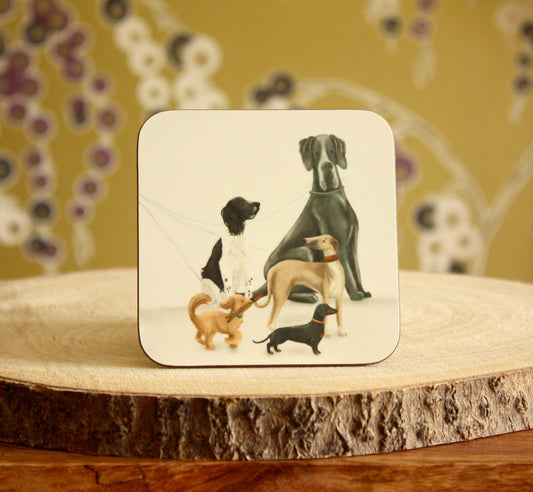 Dog illustrated gloss coaster (single), cute dogs, new home gift, cute dog, home decor, homeware