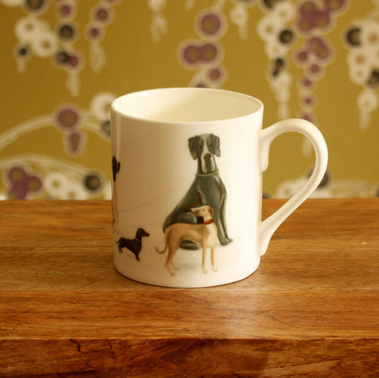 Dogs mug, bone china mug (double sided), dog lover gift, new home, gift