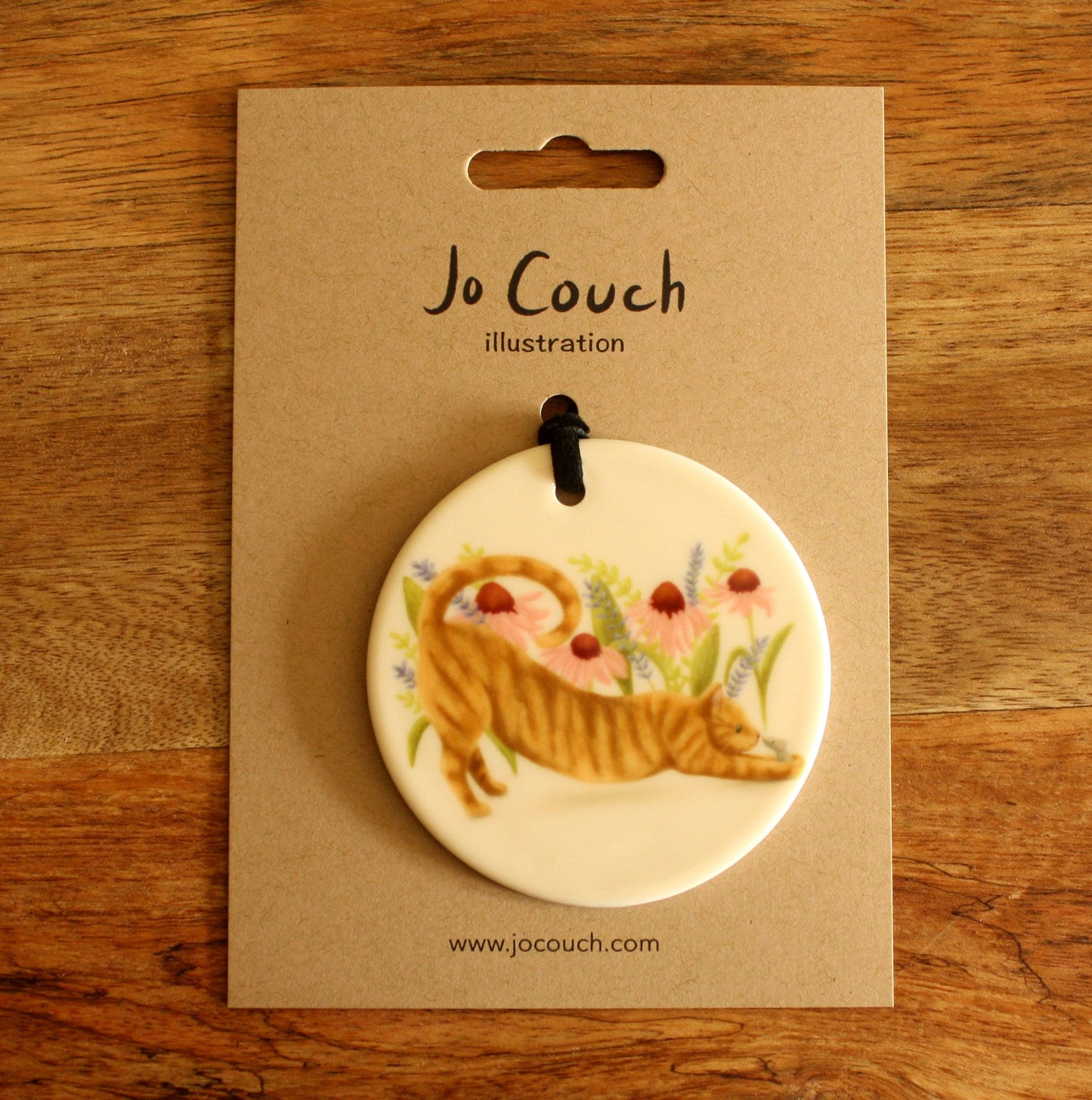 Ginger cat ceramic ornament, cat lover gift, animal, decoration, letterbox gift, keepsake