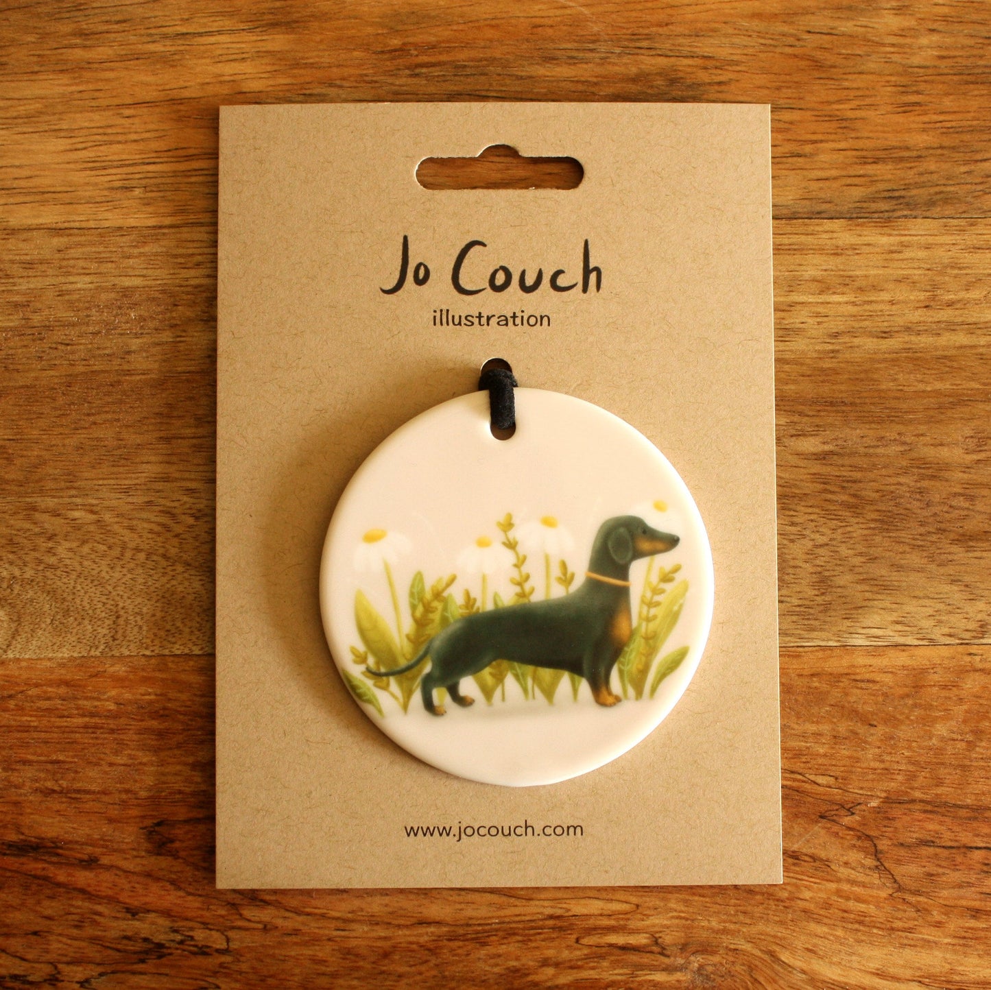 Sausage dog ceramic ornament, dog lover gift, Daschund dog gift, decoration, letterbox gift, keepsake