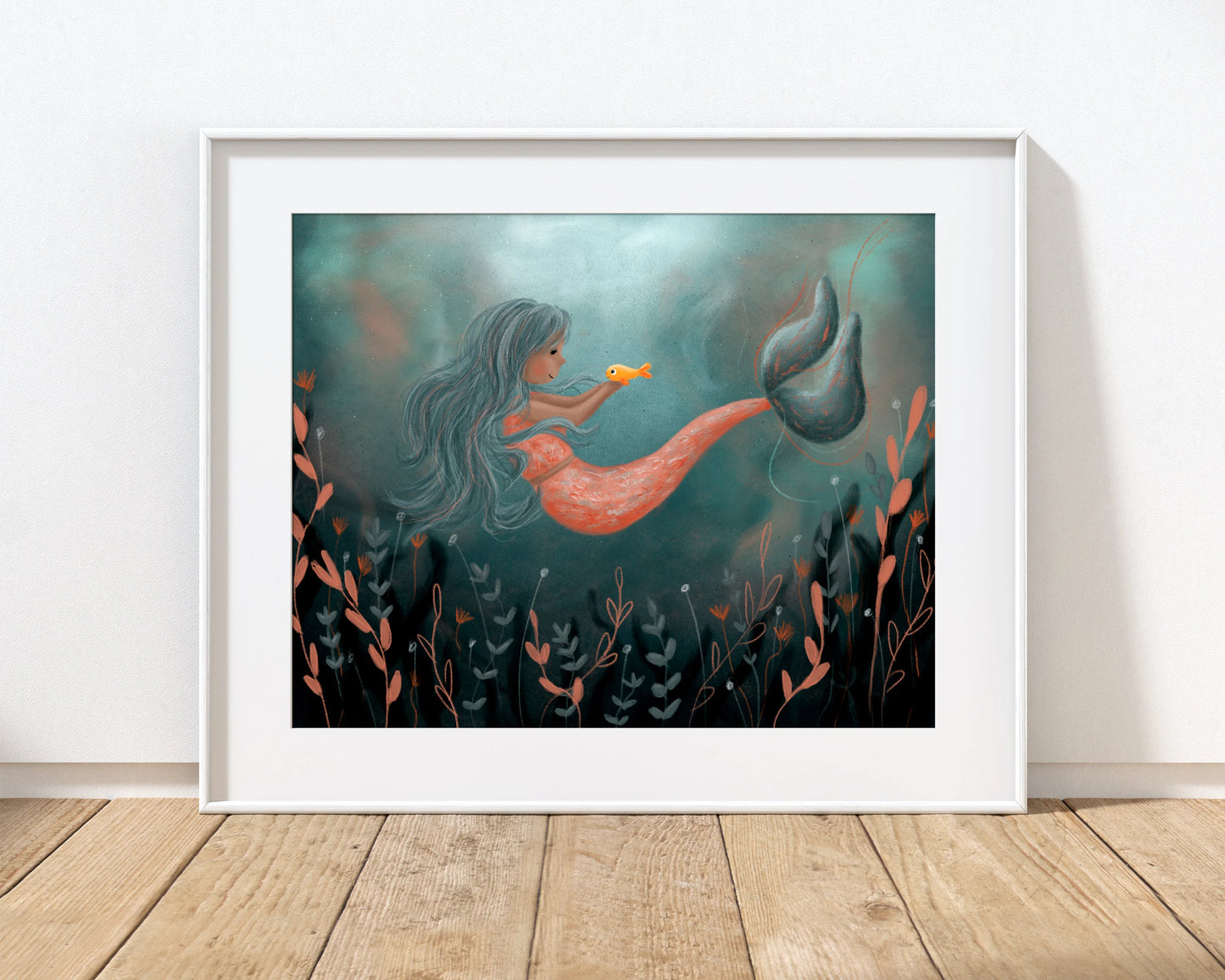Mermaid Print with 14" x 11" Mount (Unframed)