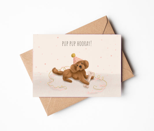 Pup pup hooray dog greeting card